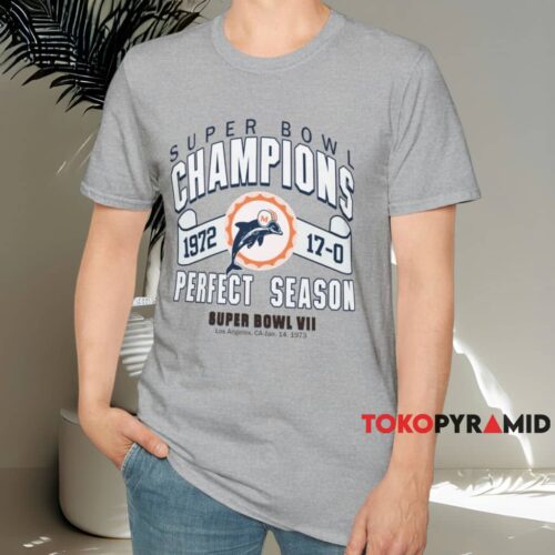 1972 Miami Dolphins Super Bowl Champions Perfect Season Shirt Grey T shirt