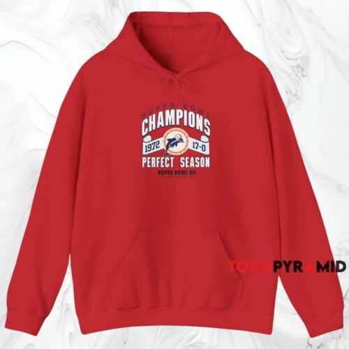 1972 Miami Dolphins Super Bowl Champions Perfect Season Shirt Red Hoodie