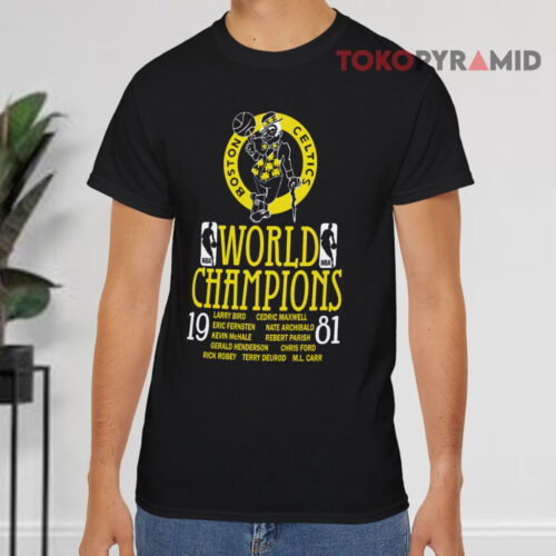 1981 Boston Celtics World Champions Black T shirt