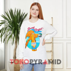 1987 Jimmy Buffett A Parrot Looks At Forty American Tour Double-sided Shirt 2 1987 Jimmy Buffett A Parrot Looks At Forty American Tour Double Sided White Long sleeved Front