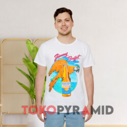 1987 Jimmy Buffett A Parrot Looks At Forty American Tour Double-sided Shirt 4 1987 Jimmy Buffett A Parrot Looks At Forty American Tour Double Sided White T shirt Front