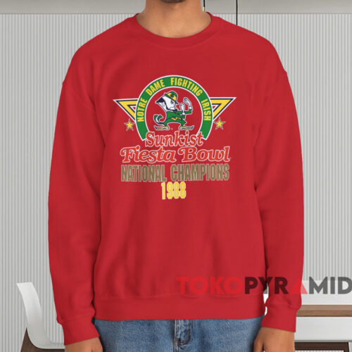 1988 Notre Dame Sunkist Fiesta Bowl Shirt Red Sweatshirt