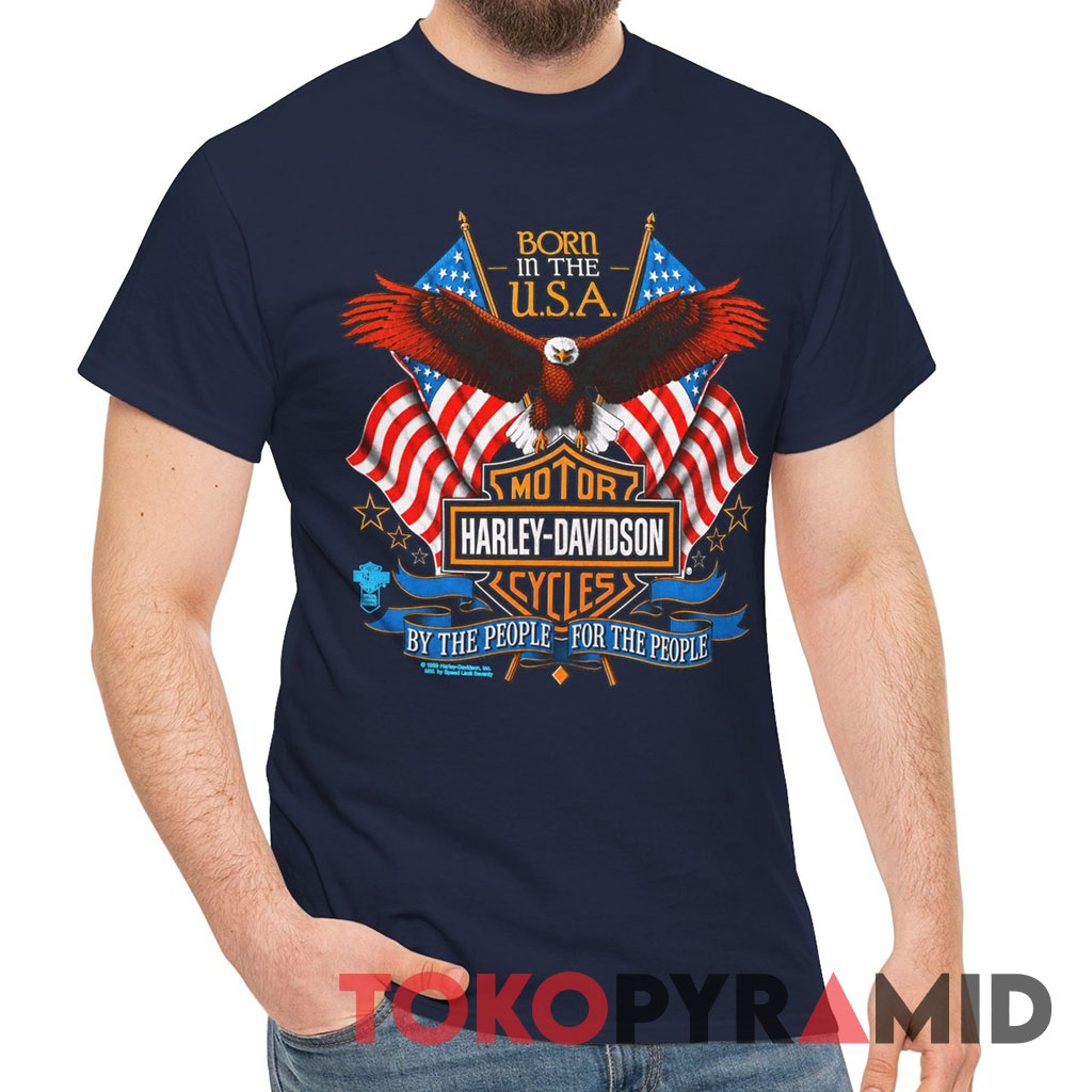 1989 Harley Davidson Eagle Born In The USA Tee 1989 Harley Davidson Eagle Born In The USA Tee