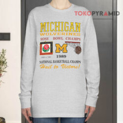 1989 Michigan National Basketball Champs Rose Bowl Champs Vintage Long sleeved