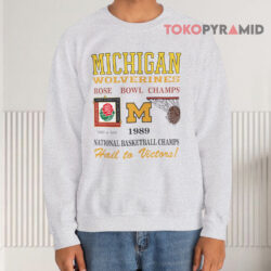 1989 Michigan National Basketball Champs Rose Bowl Champs Vintage Sweatshirt