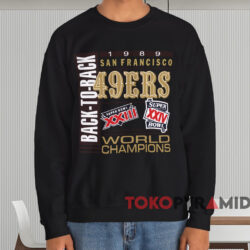 1989 San Francisco 49ers Back To Back T-shirt 4 1989 San Francisco 49ers Back To Back T shirt Black Sweatshirt