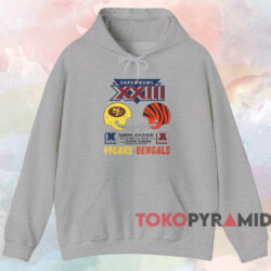 1989 Super Bowl XXIII 49ers VS Bengals T-shirt 2 1989 Super Bowl Xxiii 49ers Vs Bengals T shirt Grey Hoodie