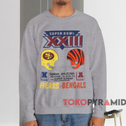 1989 Super Bowl XXIII 49ers VS Bengals T-shirt 4 1989 Super Bowl Xxiii 49ers Vs Bengals T shirt Grey Sweatshirt
