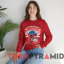 1990 Buffalo Bills AFC Eastern Division Champions T-shirt 3 1990 Buffalo Bills Afc Eastern Division Champions T shirt Red Sweatshirt