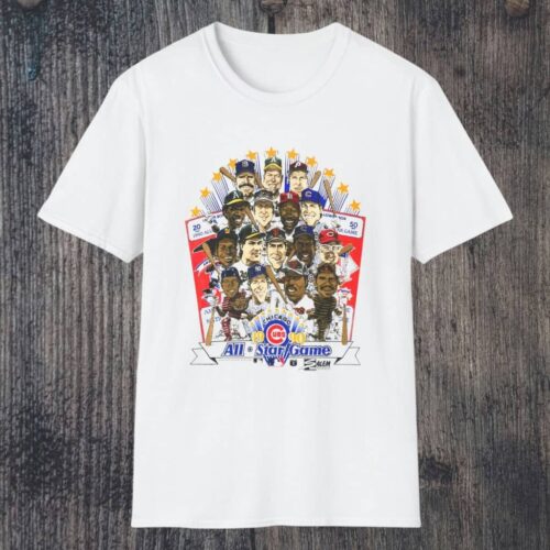 1990 Chicago Cubs All Star Game Caricature Shirt White T shirt 1990 Chicago Cubs All Star Game Caricature Shirt White T shirt