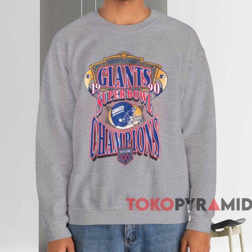 1990 New York Giants Super Bowl Xxv Champions Shirt Grey Sweatshirt