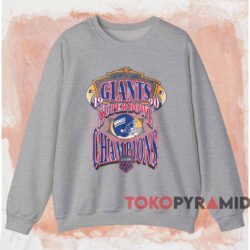 1990 New York Giants Super Bowl Xxv Champions Shirt Grey Sweatshirt