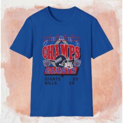 1990 New York Giants World Champions Shirt Blue T shirt