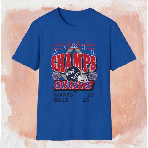 1990 New York Giants World Champions Shirt Blue T shirt 1990 New York Giants World Champions Shirt Blue T shirt