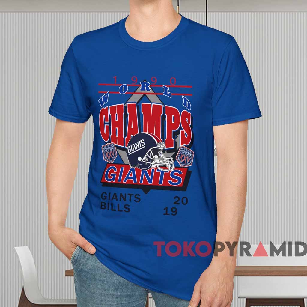 1990 New York Giants World Champions Shirt Blue T shirt 1990 New York Giants World Champions Shirt Blue T shirt