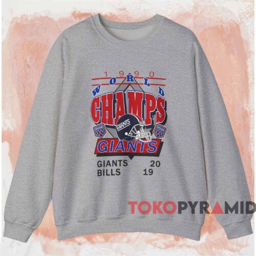 1990 New York Giants World Champions Shirt Grey Sweatshirt 1990 New York Giants World Champions Shirt Grey Sweatshirt