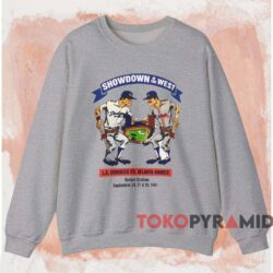 1991 Dodgers Vs Braves Showdown In The West Shirt 4 1991 Dodgers Vs Braves Showdown In The West Shirt Grey Sweatshirt