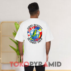 1991 Jimmy Buffett Outpost Tour Double Sided White T shirt Back