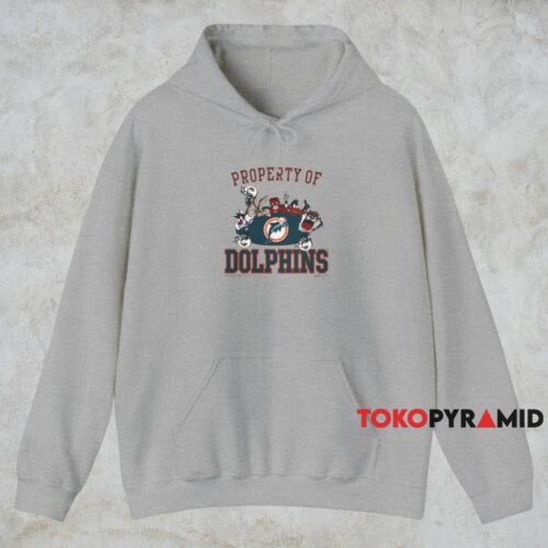 1991 Miami Dolphins Looney Tunes Shirt Grey Hoodie