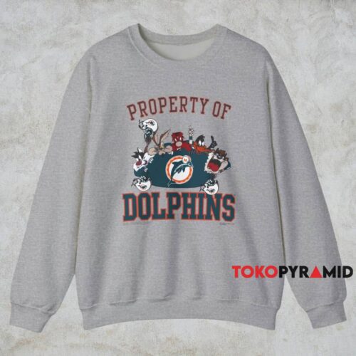 1991 Miami Dolphins Looney Tunes Shirt Grey Sweatshirt
