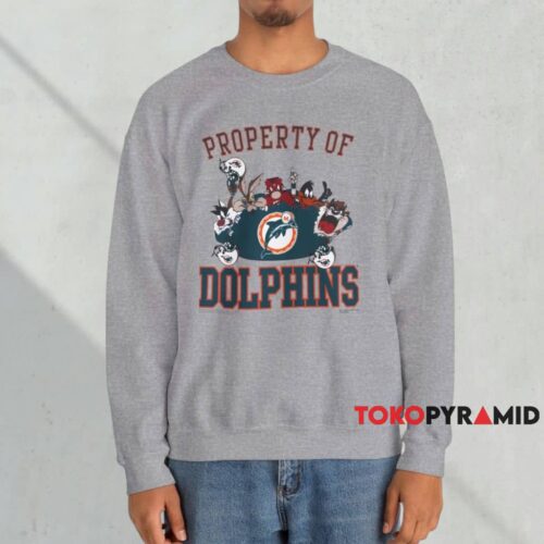 1991 Miami Dolphins Looney Tunes Shirt Grey Sweatshirt