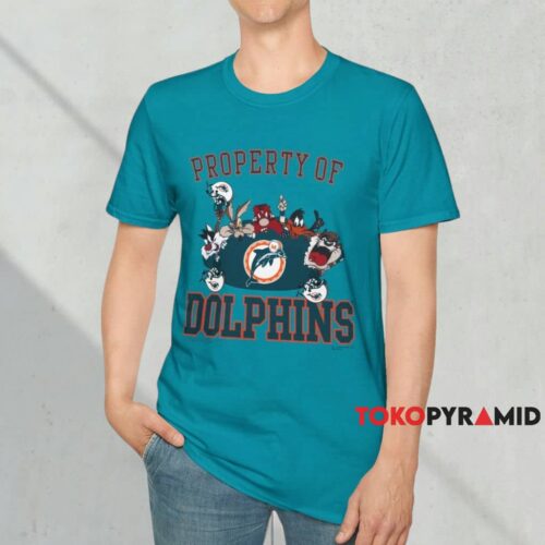 1991 Miami Dolphins Looney Tunes Shirt Tropical Blue T shirt