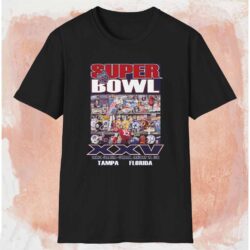 1991 New York Giants Super Bowl Xxv Tampa Florida Shirt Black T shirt