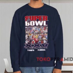 1991 New York Giants Super Bowl Xxv Tampa Florida Shirt Navy Sweatshirt