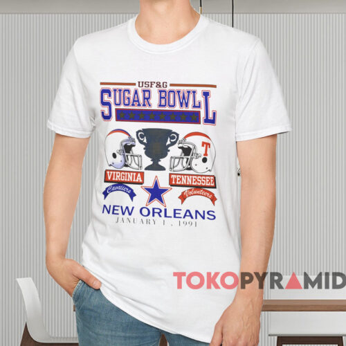 1991 Sugar Bowl Virginia Vs Tennessee Shirt White T shirt 1991 Sugar Bowl Virginia Vs Tennessee Shirt White T shirt