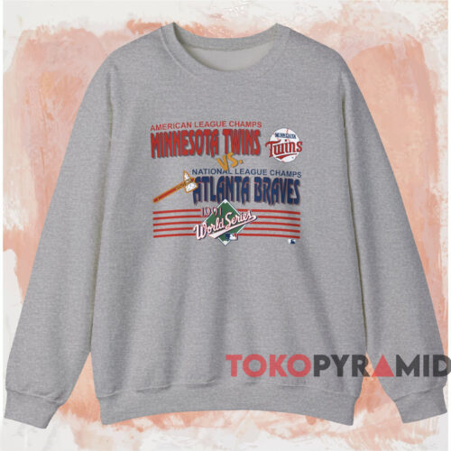 1991 World Series Twins Vs Braves Shirt Grey Sweatshirt 1991 World Series Twins Vs Braves Shirt Grey Sweatshirt