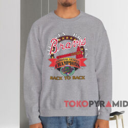 1992 Atlanta Braves World Series Back2Back Shirt 4 1992 Atlanta Braves World Series Back2back Shirt Grey Sweatshirt