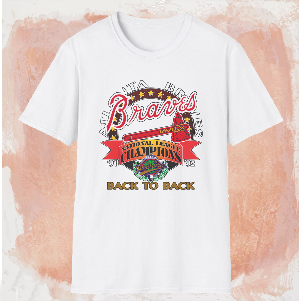 1992 Atlanta Braves World Series Back2back Shirt White T shirt 1992 Atlanta Braves World Series Back2back Shirt White T shirt