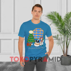 1992 Christmas Mario Home For The Holidays Sweatshirt 4 1992 Christmas Mario Home For The Holidays Blue T shirt