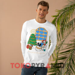 1992 Christmas Mario Home For The Holidays White Long sleeved