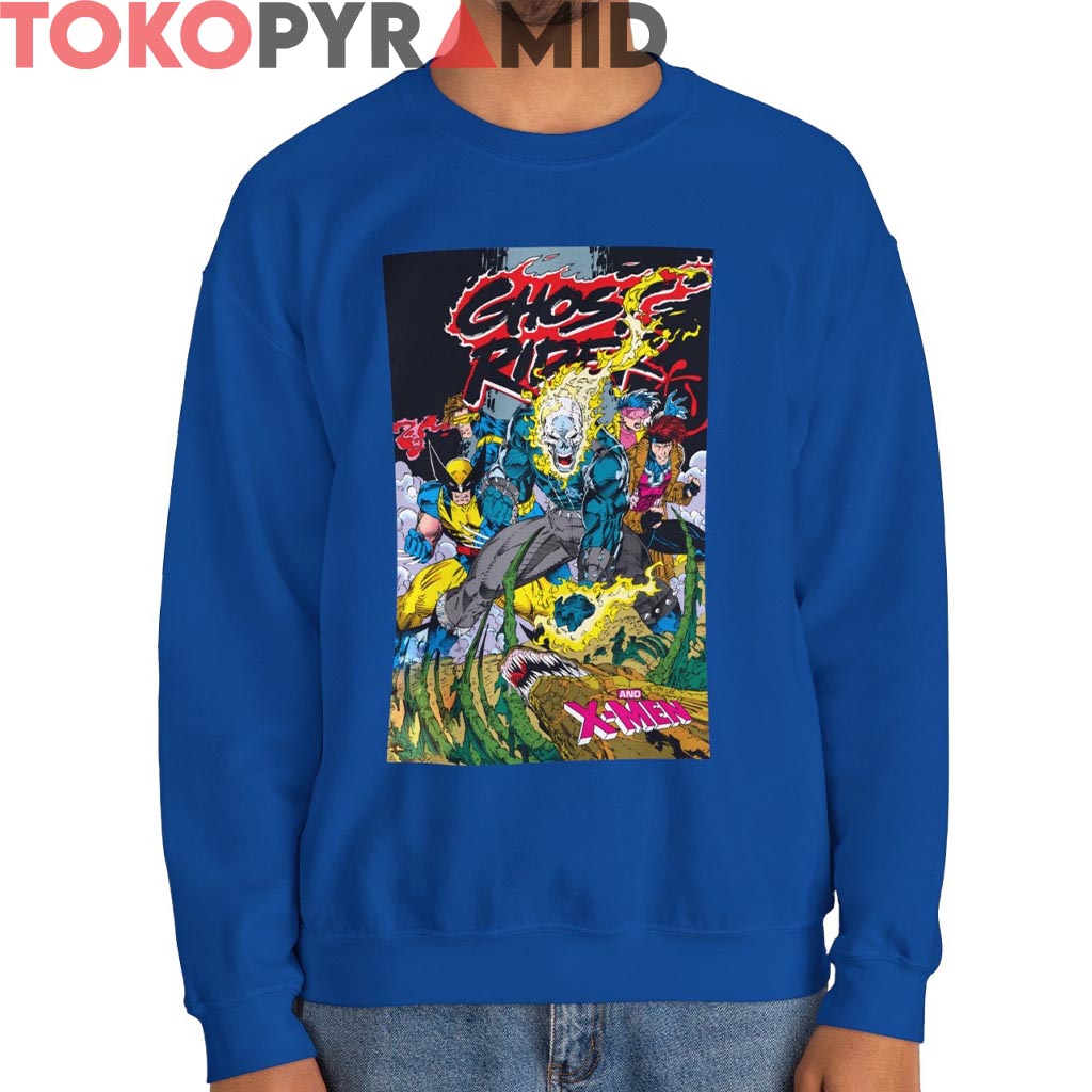1992 Marvel Ghost Rider And X Men Shirt Art By Jim Lee 1992 Marvel Ghost Rider And X Men Shirt Art By Jim Lee