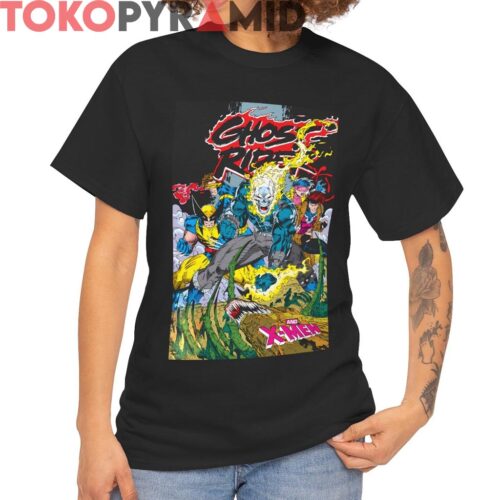 1992 Marvel Ghost Rider And X Men Shirt Art By Jim Lee 1992 Marvel Ghost Rider And X Men Shirt Art By Jim Lee