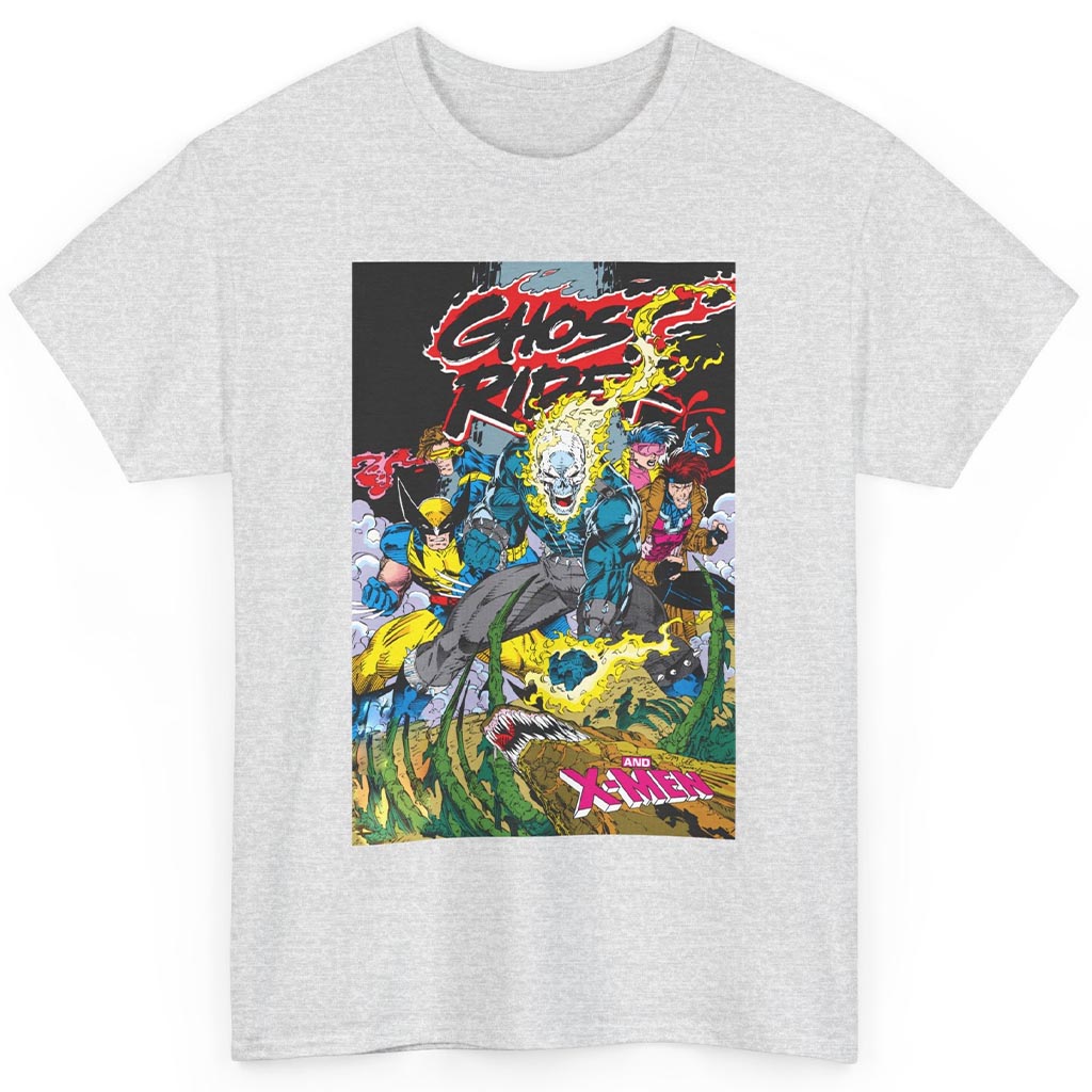 1992 Marvel Ghost Rider And X Men Shirt Art By Jim Lee 1992 Marvel Ghost Rider And X-Men Shirt Art By Jim Lee