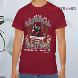 1992 National Champions Alabama Crimson Tide Red T shirt