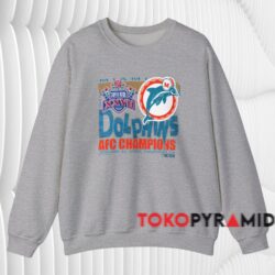 1993 Miami Dolphins Afc Champions Shirt Grey Sweatshirt