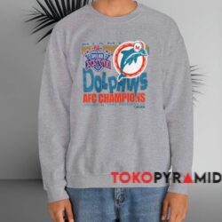1993 Miami Dolphins Afc Champions Shirt Grey Sweatshirt
