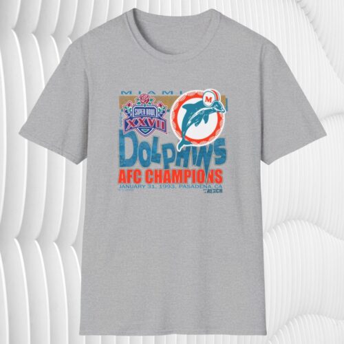 1993 Miami Dolphins Afc Champions Shirt Grey T shirt