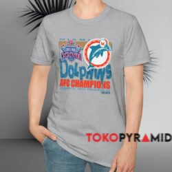 1993 Miami Dolphins Afc Champions Shirt Grey T shirt