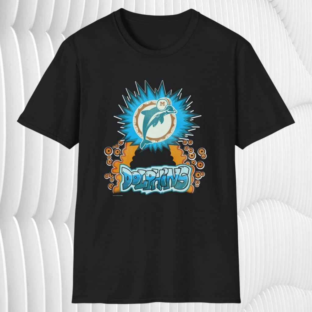 1993 Miami Dolphins Nfl Football Shirt Black T shirt 1993 Miami Dolphins Nfl Football Shirt Black T shirt