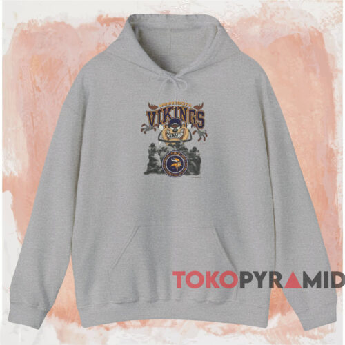 1993 Minnesota Vikings Looney Tunes Shirt Grey Hoodie 1993 Minnesota Vikings Looney Tunes Shirt Grey Hoodie
