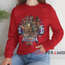 1993 NBA All Star Weekend Caricature T-Shirt 4 1993 Nba All Star Weekend Caricature T shirt Red Sweatshirt