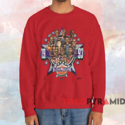 1993 NBA All Star Weekend Caricature T-Shirt 3 1993 Nba All Star Weekend Caricature T shirt Red Sweatshirt