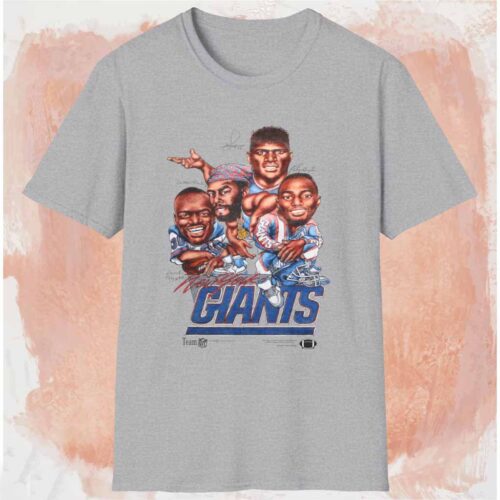 1993 New York Giants Caricature Shirt Grey T shirt