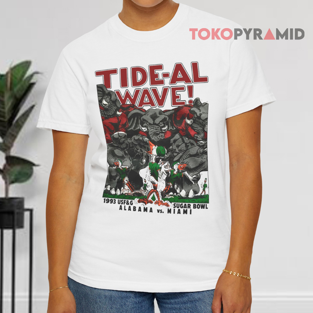 1993 Usf&g Sugar Bowl Alabama Vs Miami White T shirt 1993 Usf&g Sugar Bowl Alabama Vs Miami White T shirt