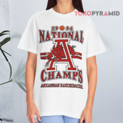 1994 National Champs Arkansas Razorbacks White T shirt