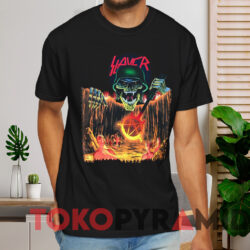 1994 Slayer European Intervention Tour T shirt Black T shirt